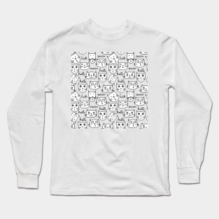 white cat with flower Long Sleeve T-Shirt